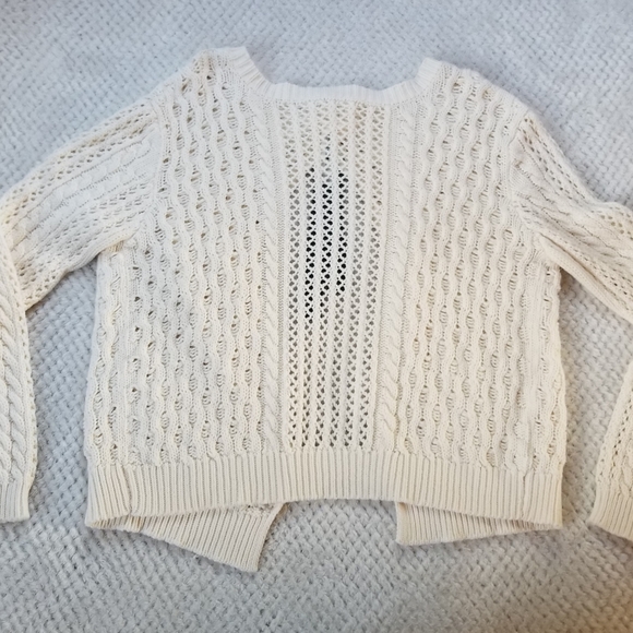 Bethany Mota sz L chunky knit sweater open back - Picture 2 of 6